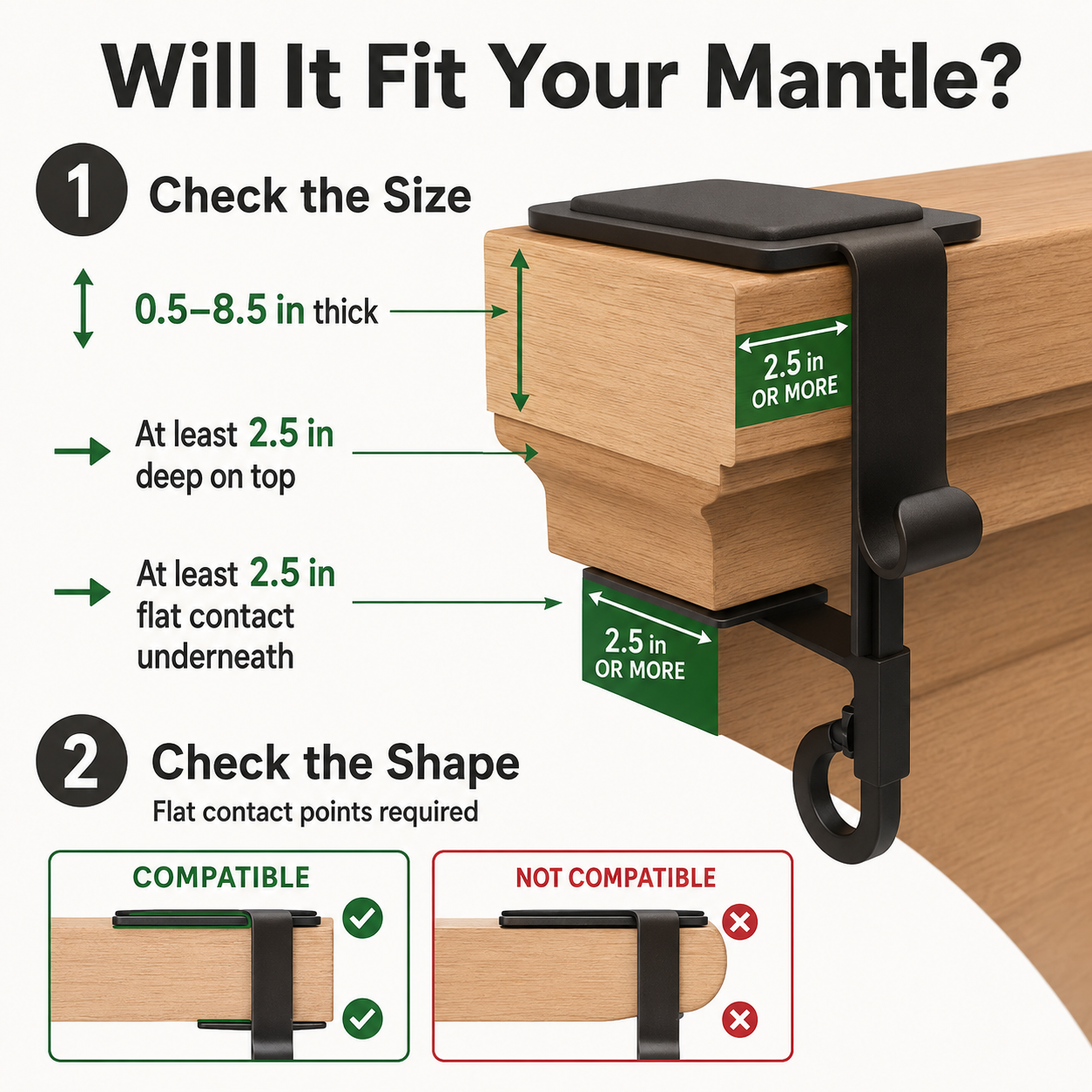 Mantle hanger fireplace fit guide