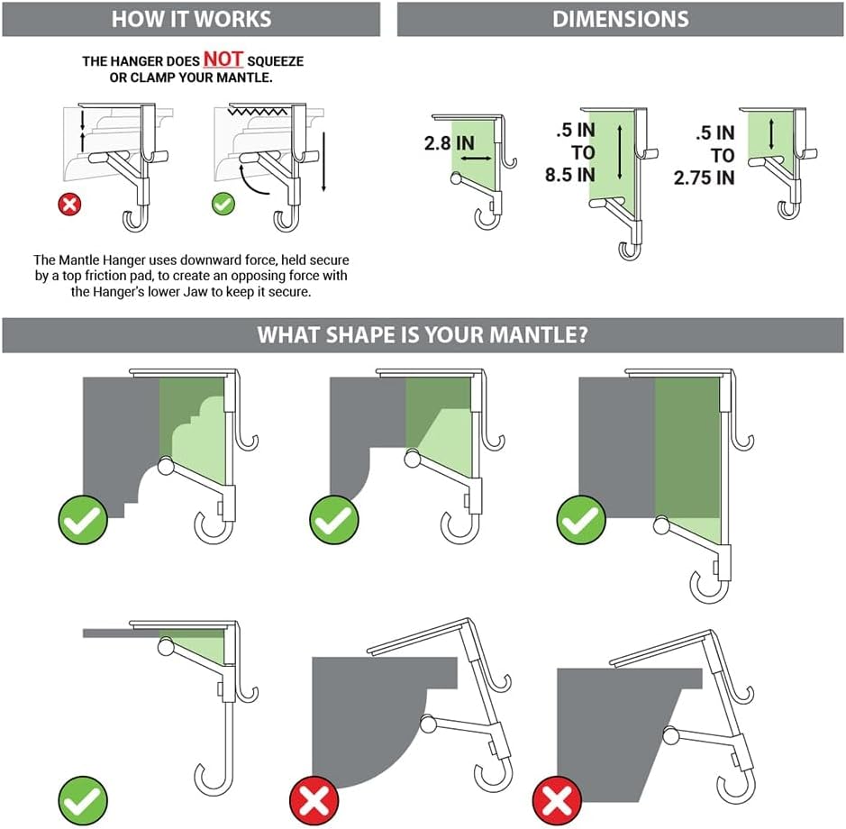 How adjustable stocking mantle hanger works