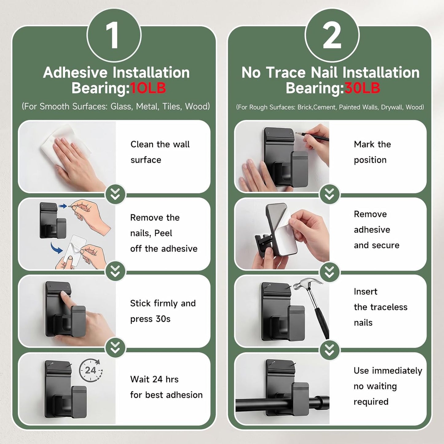 No Drill Curtain Rod Brackets