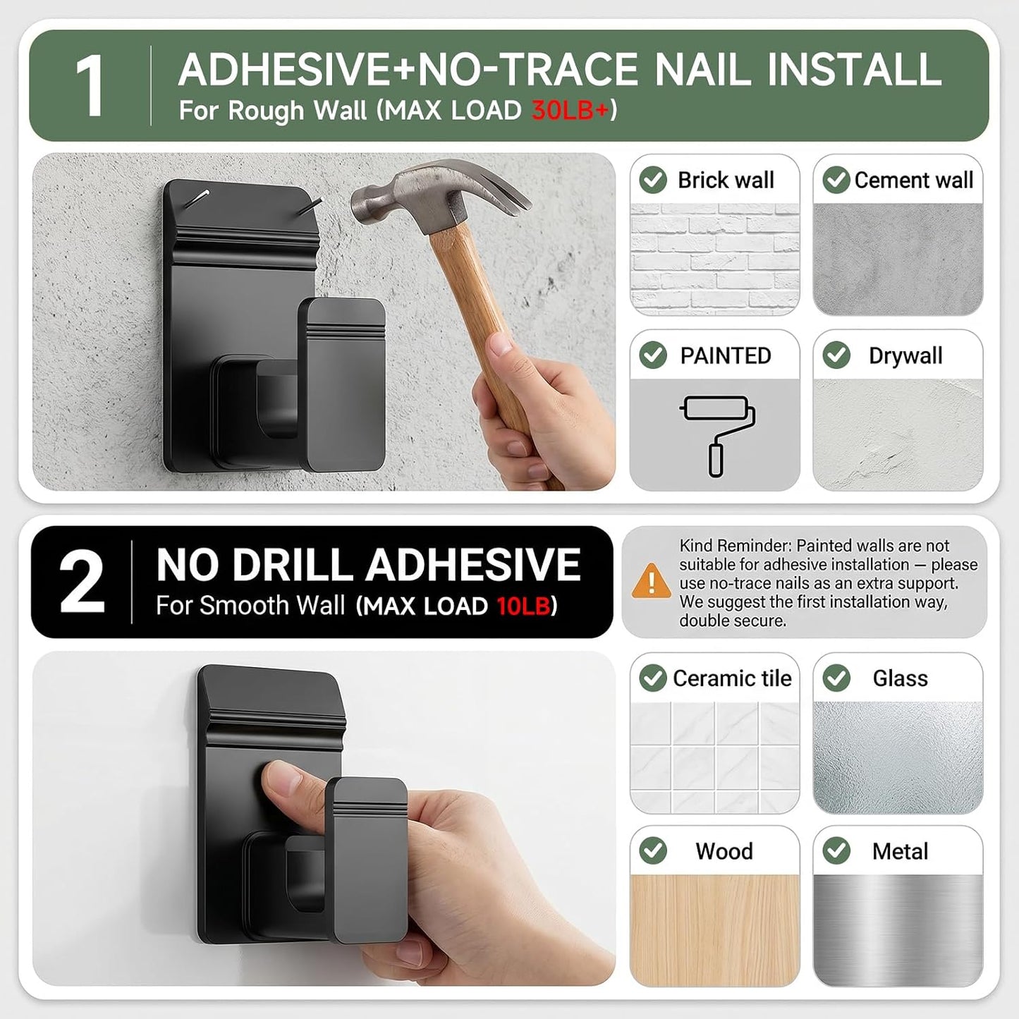 No Drill Curtain Rod Brackets