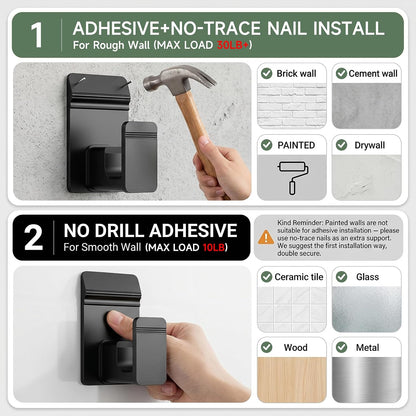 No Drill Curtain Rod Brackets