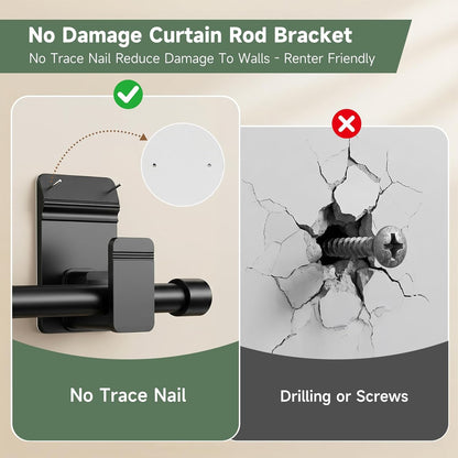 No Drill Curtain Rod Brackets