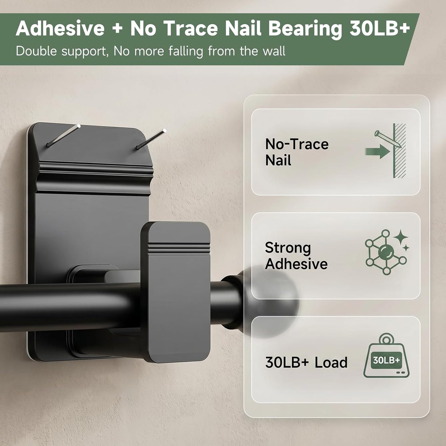 No Drill Curtain Rod Brackets