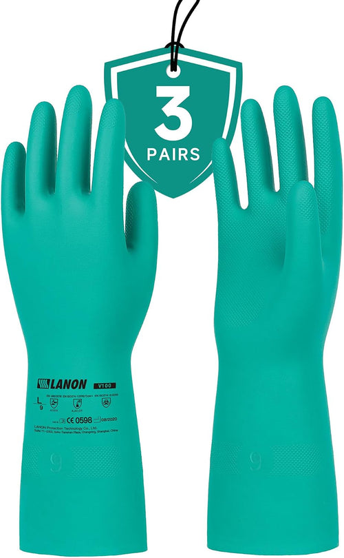 Chemical Resistant Gloves - 3 Pack