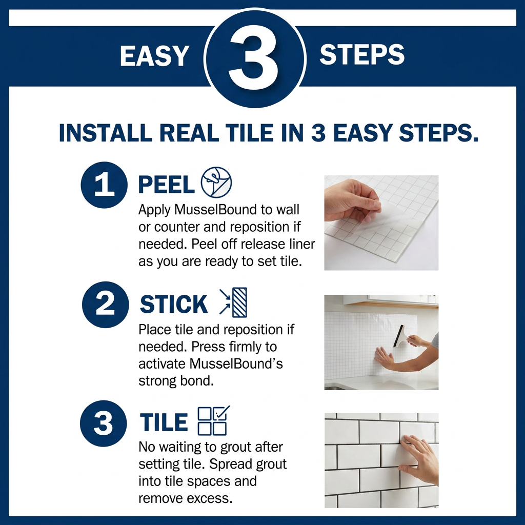 Double-Sided Adhesive Wall Tile Mat